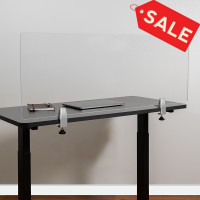 Flash Furniture BR-DDIA-45119-GG Clear Acrylic Desk Partition, 18